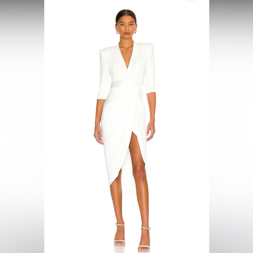 House of Zhivago Eye Of Horus Midi Wedding Bridal Prom Dress in White 4 NWT